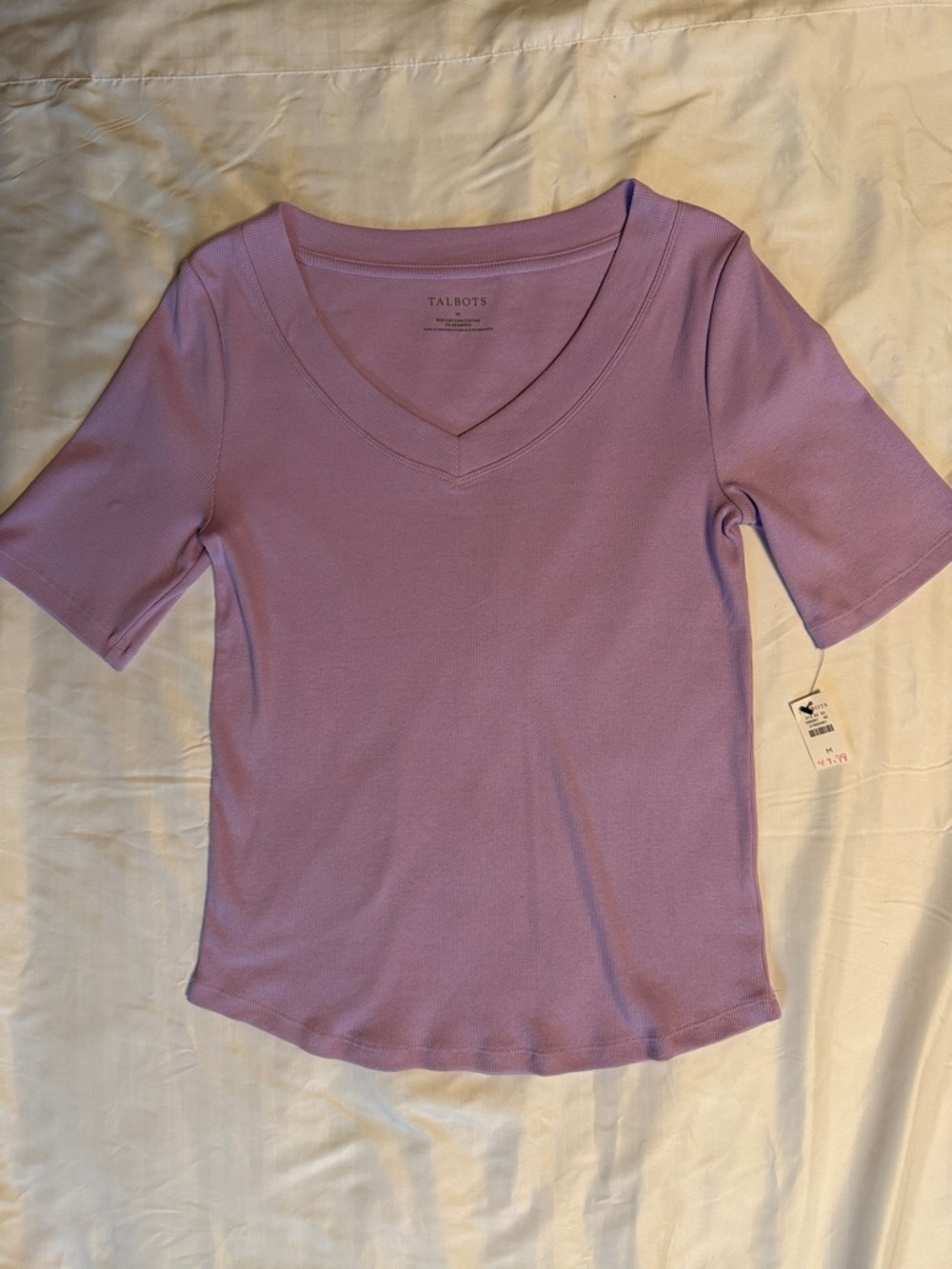 Talbots Lavender V-Neck Short Sleeve Tee
